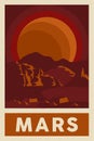 Space Exploring The Mars Signage Poster Retro Rustic Classic