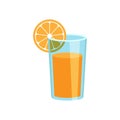 Orange fruit juice vector icon in flat style. Orange citrus Royalty Free Stock Photo
