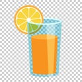 Orange fruit juice vector icon in flat style. Orange citrus Royalty Free Stock Photo