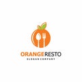 Orange fruit with kitchen set logo design inpiration Royalty Free Stock Photo