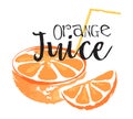 Orange fruit label and sticker Royalty Free Stock Photo