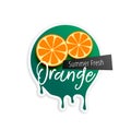 Orange fruit label for summer season Royalty Free Stock Photo