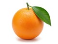 Orange Fruit with Leaf, Isolated on White Background, Fresh and Healthy Citrus Royalty Free Stock Photo