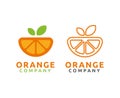 Orange fruit logo design insignia