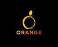 Orange fruit logo. logotype for fruit food juice organic store Royalty Free Stock Photo