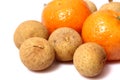 Orange Fruit and Longan Fruit Royalty Free Stock Photo