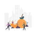 Orange fruit lover flat illustration.Vector design.