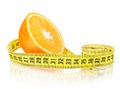 Orange Fruit with measuremen Royalty Free Stock Photo