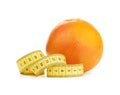 Orange Fruit with measurement on white