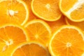 Orange fruit. Orange slices, half orange, whole orange, orange background