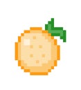 Orange fruit pixel image. Vector illustration