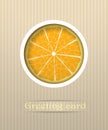 Orange fruit postcard illustration