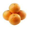 Orange Fruit in a Pyramid Formation Against a Black Background, Perfect for a Transparent Object Visual Royalty Free Stock Photo