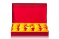 Orange fruit in red box Royalty Free Stock Photo