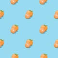 Orange fruit seamless pattern. Vegan organic eco product background. vector illustration