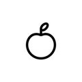 Orange Fruit Single Outline Icon, Logo, Vector