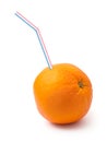 Orange fruit and sipper Royalty Free Stock Photo