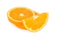 Orange fruit slice isolated on white background,fruit healthy co Royalty Free Stock Photo
