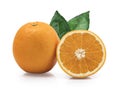 orange fruit slice isolated on white background Royalty Free Stock Photo