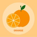 Orange fruit slice vector png for cute icon and clipart vitamin c