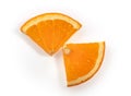 Orange fruit slice white background