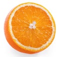Orange fruit slice white background