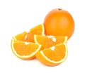 Orange fruit sliced isolated on white background Royalty Free Stock Photo