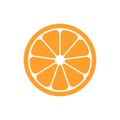 Orange fruit vector icon in flat style. Orange citrus illustration on white isolated background. Tropical food concept.