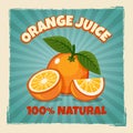 Orange Fruit Vintage Poster