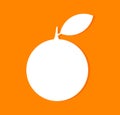 Orange fruit white label Royalty Free Stock Photo