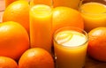 Orange fruits and juice