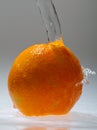 Orange fruits and Splashing water Royalty Free Stock Photo
