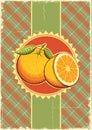 Orange fruits.Vintage