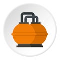 Orange fuel storage tank icon circle