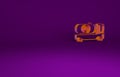 Orange Fuel tanker truck icon isolated on purple background. Gasoline tanker. Minimalism concept. 3d illustration 3D
