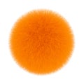 Orange Fur Hair Ball. 3d Rendering Royalty Free Stock Photo