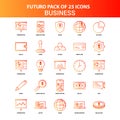 Orange Futuro 25 Business Icon Set Royalty Free Stock Photo