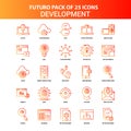 Orange Futuro 25 Development Icon Set Royalty Free Stock Photo