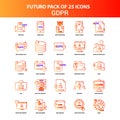 Orange Futuro 25 GDPR Icon Set