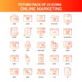 Orange Futuro 25 Online Marketing Icon Set Royalty Free Stock Photo