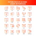 Orange Futuro 25 User Interface Icon Set Royalty Free Stock Photo