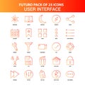 Orange Futuro 25 User Interface Icon Set Royalty Free Stock Photo