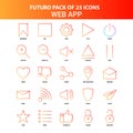 Orange Futuro 25 Web App Icon Set Royalty Free Stock Photo