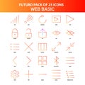 Orange Futuro 25 Web Basic Icon Set Royalty Free Stock Photo