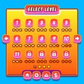 Orange game menu level interface panels ui buttons