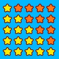 Orange game rating stars icons buttons interface