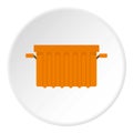 Orange garbage tank icon circle