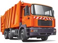 Orange garbage truck