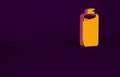 Orange Garden sprayer for water, fertilizer, chemicals icon isolated on purple background. Minimalism concept. 3d