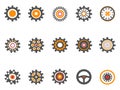 Orange gear and cog icons Royalty Free Stock Photo